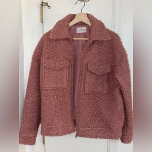 Urban Outfitters Pink Teddy Jacket